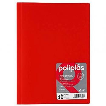Grafoplas 1155857 - Carpeta de 10 fundas, color rojo