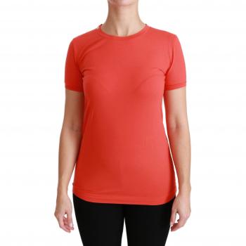Dolce & Gabbana Red Crewneck Short Sleeve T-shirt Cotton Top - IT36 | XS