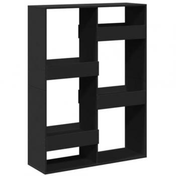 Estantería de madera de ingeniería negra 100x33x135 cm