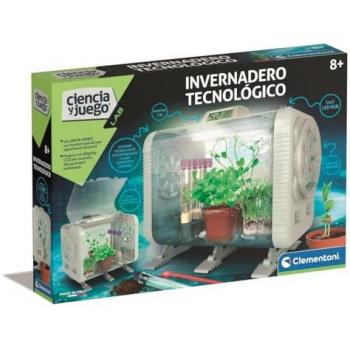 Clementoni - Invernadero Tecnológico con Pantalla LCD - Juego de Botánica para Niños - Control de Temperatura, Humedad y Luz - A Partir de 8 Años - 55562