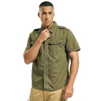 Brandit Vintage Short Sleeve Shirt Olive for Men S-5XL