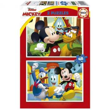 Educa Borrás - Puzzle Infantil Mickey Mouse Fun House 2x48 Piezas Ref.19312