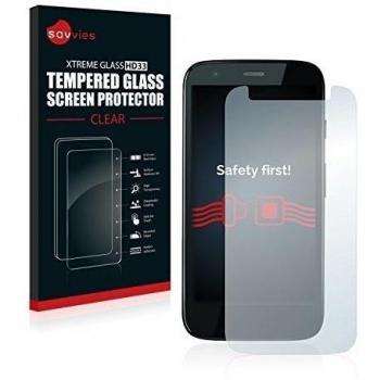 Savvies Protector Cristal Templado Motorola XT1034 Protector Pantalla Vidrio - Dureza 9H