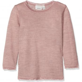 NAME IT Nmfwang Wool Needle LS Top Noos, Camisa Manga Larga para Bebés, Rosa