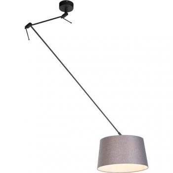 Lámpara colgante rústica de lino gris oscuro 35cm - Blitz I, E27, adecuada para LED, max. 1 x 60W