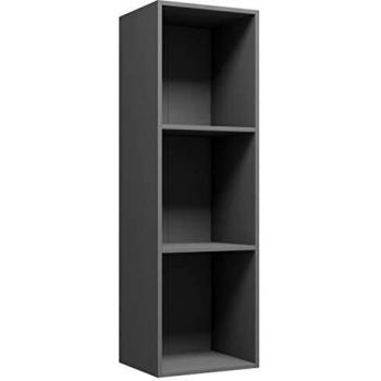Estantería de libros/mueble TV aglomerado gris 36x30x114 cm