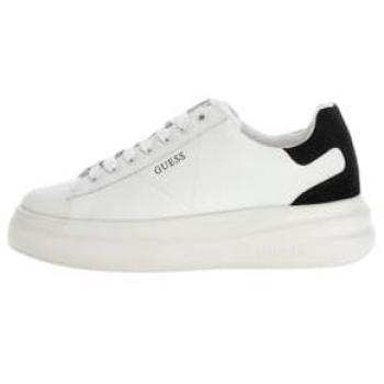 Guess Elbina Genuine Leather Sneakers - Women's White Sneakers, Size: 11 US, Genuine Leather, Casual Style
