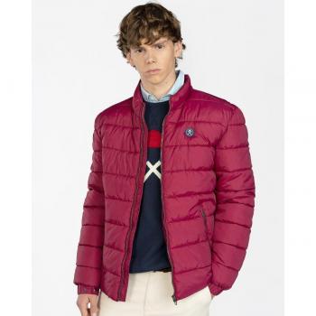 Parka de hombre color burdeos con cremallera