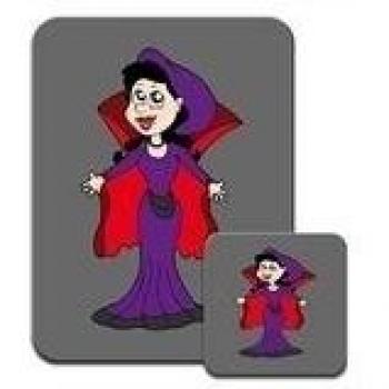 Vampiresa con rígida vestido y túnica Premium Mousematt y posavasos