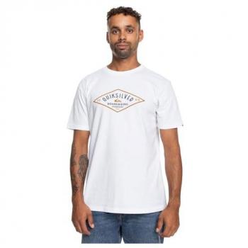 Camiseta de Manga Corta Quiksilver Diamond Logo Algodón Hombre Blanca Talla M