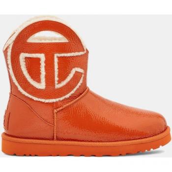 UGG x Telfar Women's Patent Leather Ankle Boots with Wool Lining