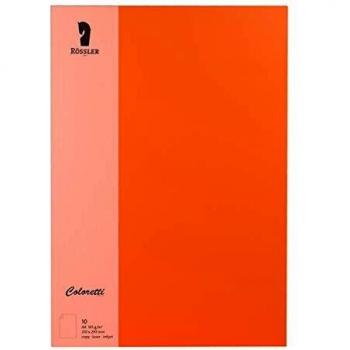 Papel de Carta Rössler Coloretti 165 g/m² Color Naranja (Apfelsine) - Paquete de 10 Unidades