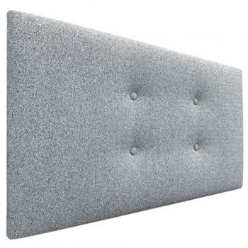 Cabecero Tapizado Aqualine Pro de Polipiel o Tela con 2 Hileras de Botones - Gris Perla (110x50cm, para Camas 80/90/105)