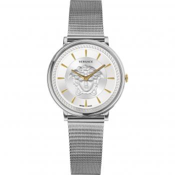 Versace V Circle 38-D/Black S/Blk Ip1N Watch, Gray female, Size: ONE SIZE