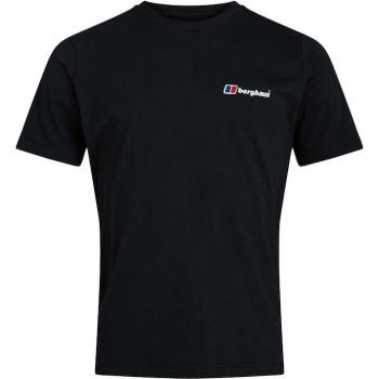 Camiseta de hombre Berghaus Big Logo, manga corta, color negro, talla M, material orgánico