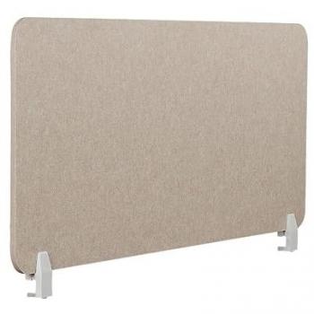 Panel Separador Acústico Beige 130 x 50 cm con Tela de Pet y Abrazaderas de Montaje