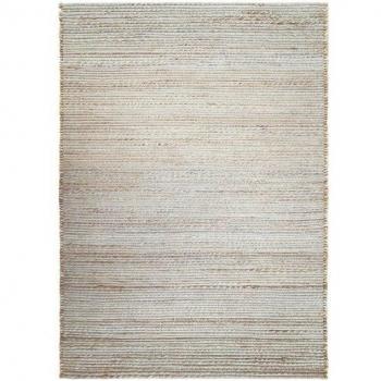 Alfombra tejida y trenzada de yute y algodón natural 120 x 170 cm