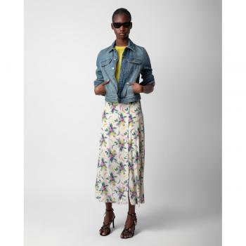 Zadig & Voltaire Midi Skirt, Yellow Cream, Size 38, Female
