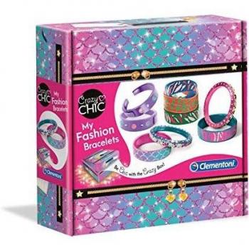 Clementoni - Crazy Chic- 18582- Pulsera Crazy Chic My Fashion, abalorios y set para hacer pulseras infantiles a partir de 7años