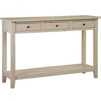Consola con 3 cajones Beige de Madera Mindi de 136x40x90 cm - LOLAhome