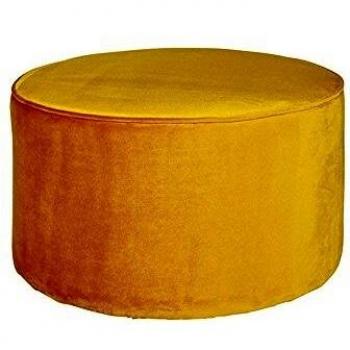 Pouf Redondo Sara de Terciopelo Ocre 36 x 60 cm