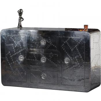 SIT-Möbel 1703 - 21 Aparador Airman, 2 puertas, 3 cajones, metal con tornillos Ornamentales versehen, aprox. 150 x 45 x 90 cm