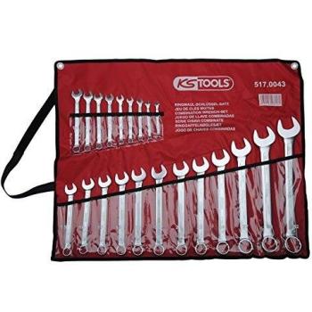 KS Tools 517.0043 Juego de llaves combinadas, en ángulo, 21 pzs 6-32mm