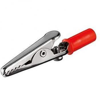 Pinza Cocodrilo Roja con Tornillo 51 mm - Paquete de 10 unidades