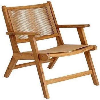 Kave Home - Sillón Geralda Madera Maciza Acacia con Acabado Natural FSC 100%