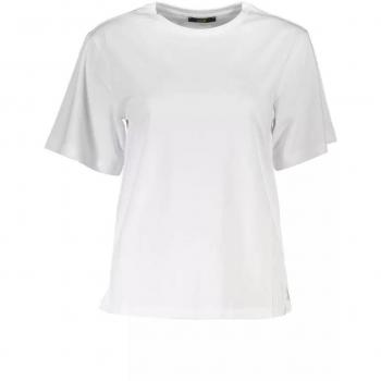 Cavalli Class White Cotton Slim Fit Printed T-Shirt for Women - XS