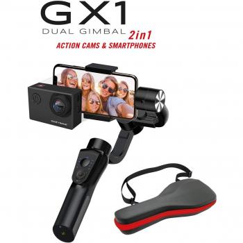 Cámara Easypix GoXtreme GX1 con Soporte Activo para Teléfono Móvil, Mano y Estabilizador Portátil Motorizado - Negro
