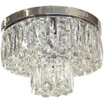 Plafón Diseño Lilou Chrome 6 bombillas 27cm - Lámpara de techo empotrada de montaje doble con 6 luces, acabado en cristal cromado