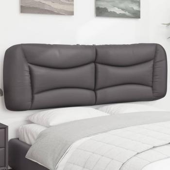 Cabecero acolchado de cama en cuero sintético gris de 160 cm Vidaxl
