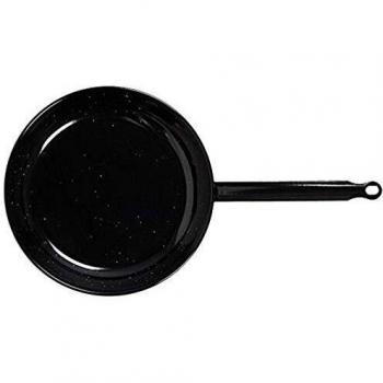 La Valenciana - Paellera (14 cm, acero inoxidable, esmaltado, con 1 asa), color negro, negro, 26 cm