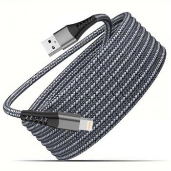 Cable Klack Carga Rápida y Transmisión de Datos 2 Metros USB Tipo-C a Lightning, Irrompible, Aleación de Aluminio, Alta Velocidad 480 Mb/s - Negro