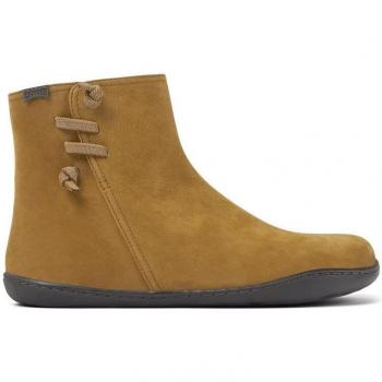 Botines de mujer Camper Peu Cami en color camel con detalle de cremallera