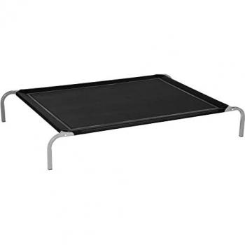 Cama Elevada PawHut para Perros y Gatos, Transpirable, Dimensiones 130x90x20 cm, con Marco de Acero, Ideal para Interiores y Exterior, Color Negro