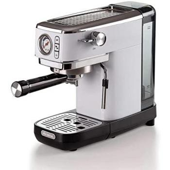 Cafetera Espresso Manual Ariete 1381/34, 1.1 L, 15 Bar, con Espumador de Leche y Portafiltro Blanco