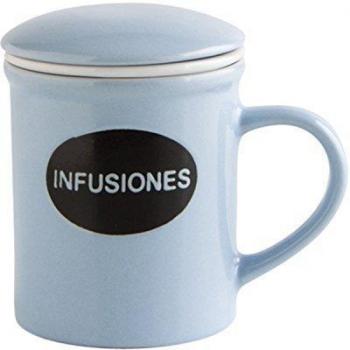 Quid Hers Classicy - Mug infusiones azul con filtro y tapa de 30 cl