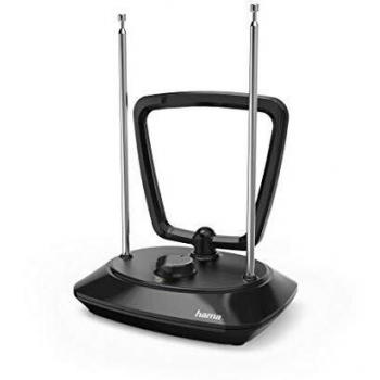 Antena de TV Interior Hama DVB-T2 RI-3 R35, Coaxial, Filtro LTE, Negra