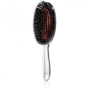 Janeke Chromium Line Air-Cushioned Oval Hair Brush with Bristles and Nylon Reinforcement 22 x 7 cm