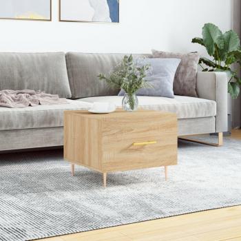 Mesa de centro de madera contrachapada roble Sonoma 50x50x40 cm, madera multicapa