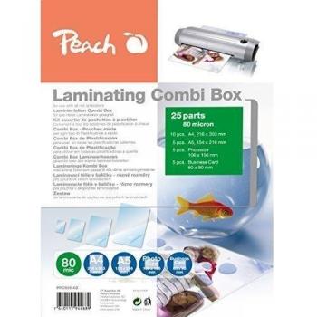 Peach Laminating Combi-Box, 25 Different laminator Pouches