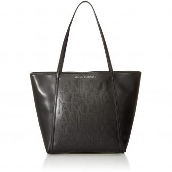 Armani Exchange - 3d Embossed Logo, Bolsos totes Mujer, Negro