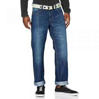 Enzo Men's Ez15 Jeans Midwash Loose Fit, 40W / 34L