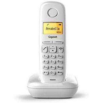 Gigaset A170 - Teléfono Inalámbrico, Pantalla Iluminada, Agenda de 50 Contactos, Volumen Ajustable, Color Blanco