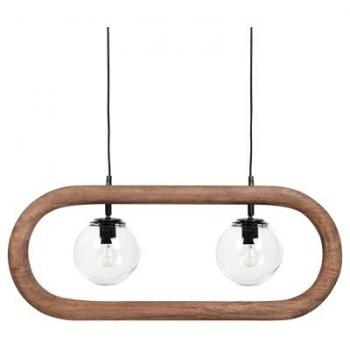 Lámpara colgante de madera de mango oscura hecha a mano estilo industrial Boho Ayensu