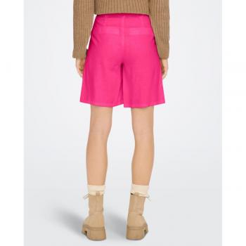 Shorts de Lino Rosa para Mujer ONLY Caro