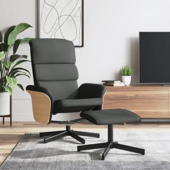 Sillón reclinable con reposapiés de tela en gris claro, gris oscuro y negro - vidaXL Sillón cómodo para dormitorio y sala de estar
