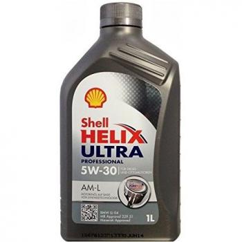 Aceite de motor SHELL Helix Ultra AM-L 5W30 1L, aceite sintético, viscosidad 5W30, capacidad de 1 litro, formulación avanzada para motores modernos, protección contra el desgaste y la corros